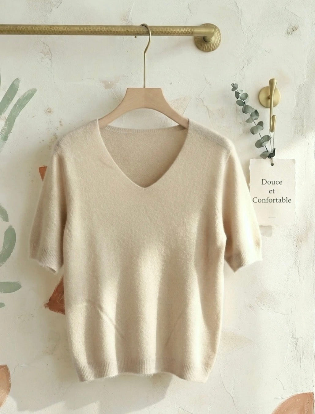 Pull en maille doux à manches mi-longues