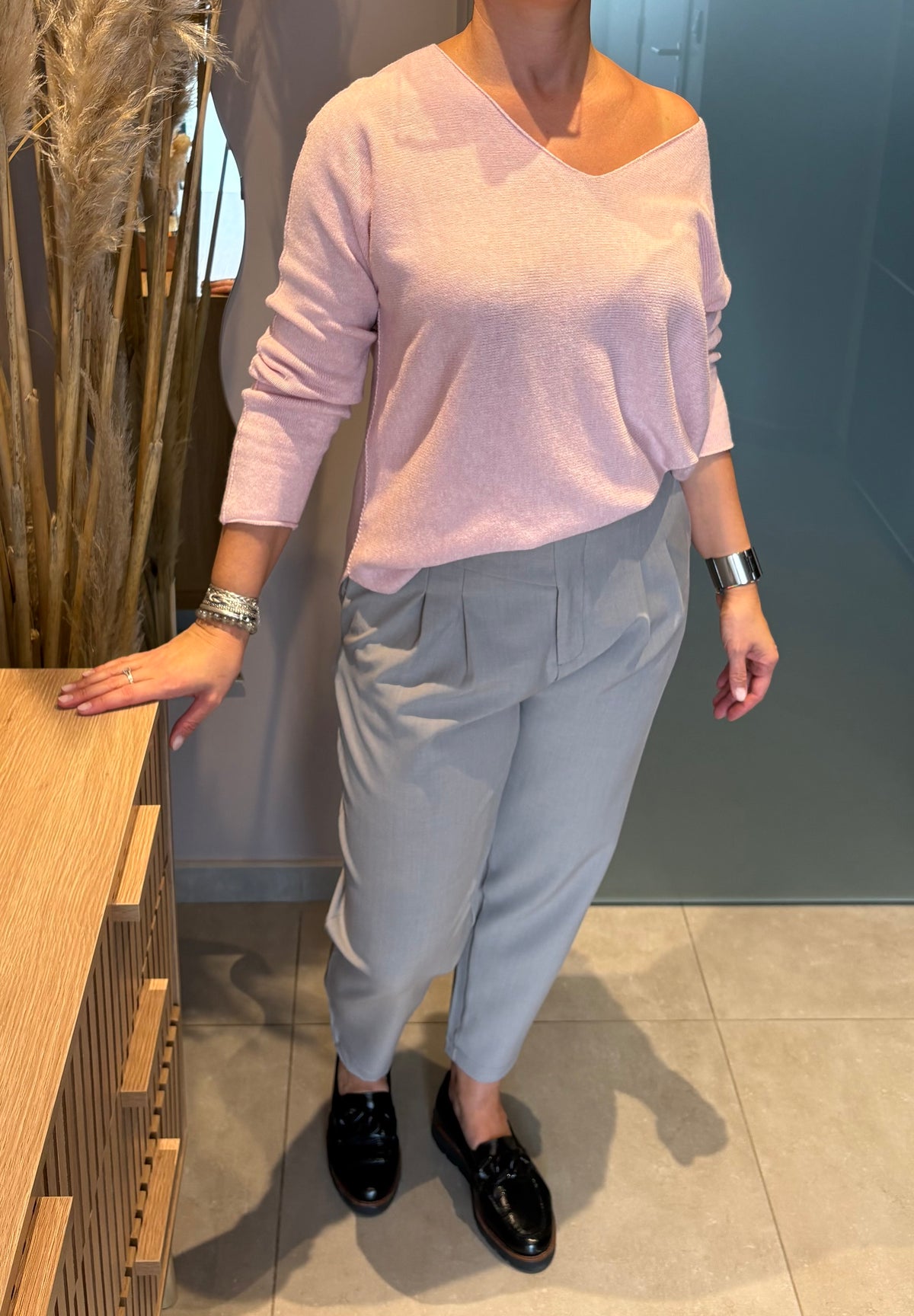 Pull maille tout doux corail et rose