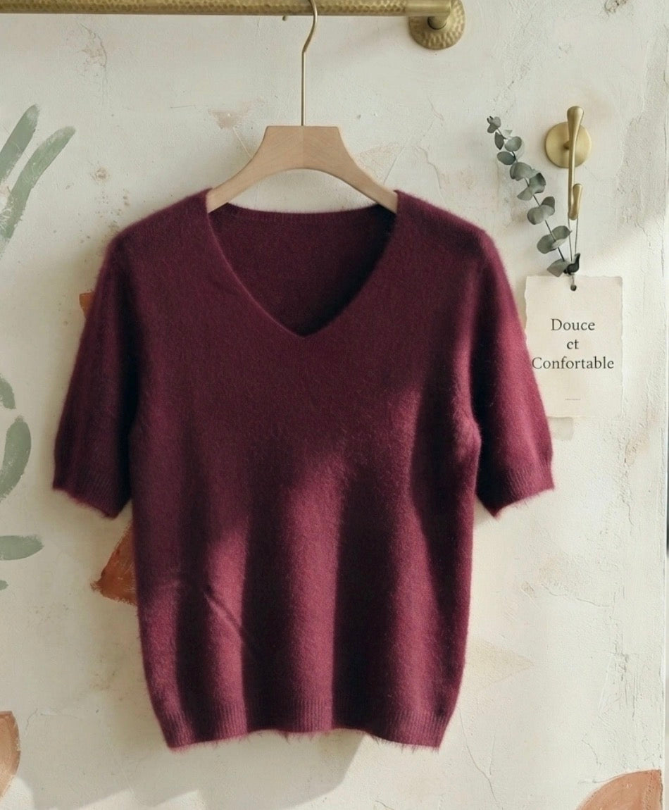 Pull en maille doux à manches mi-longues