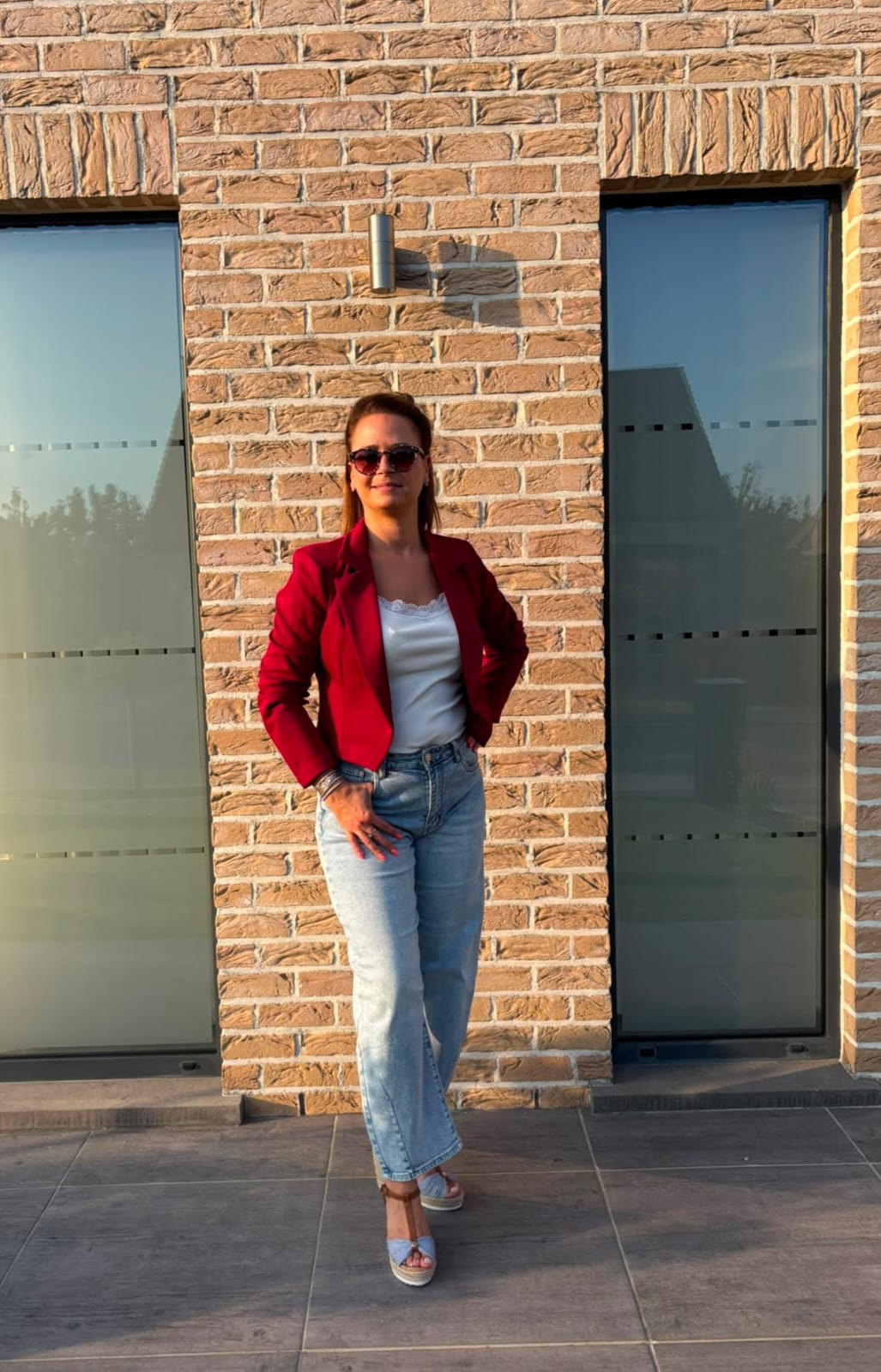 Veste blazer courte bordeaux