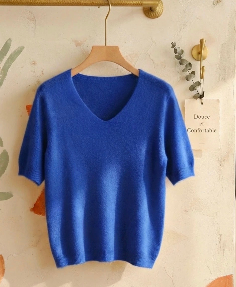 Pull en maille doux à manches mi-longues