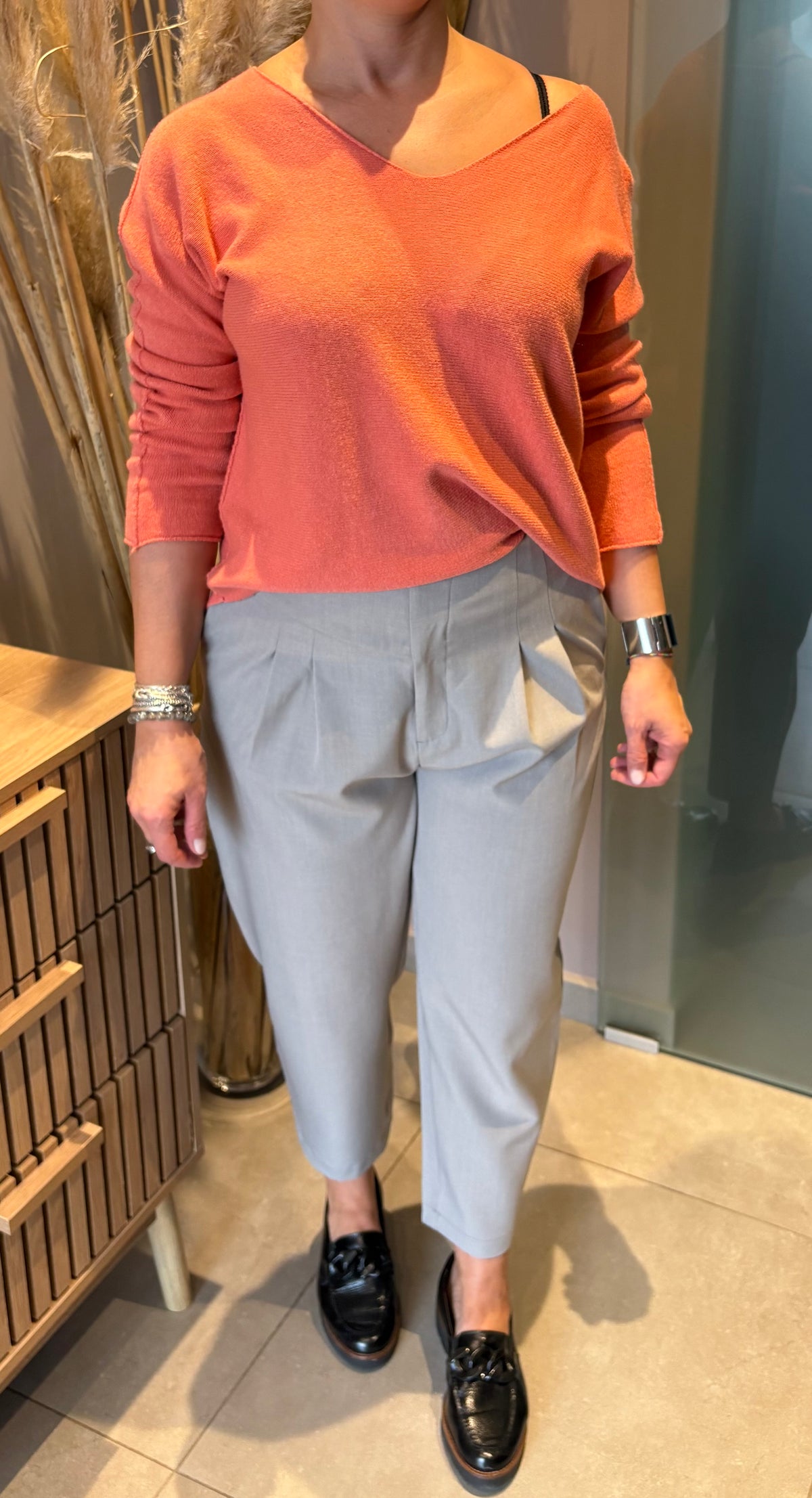 Pull maille tout doux corail et rose