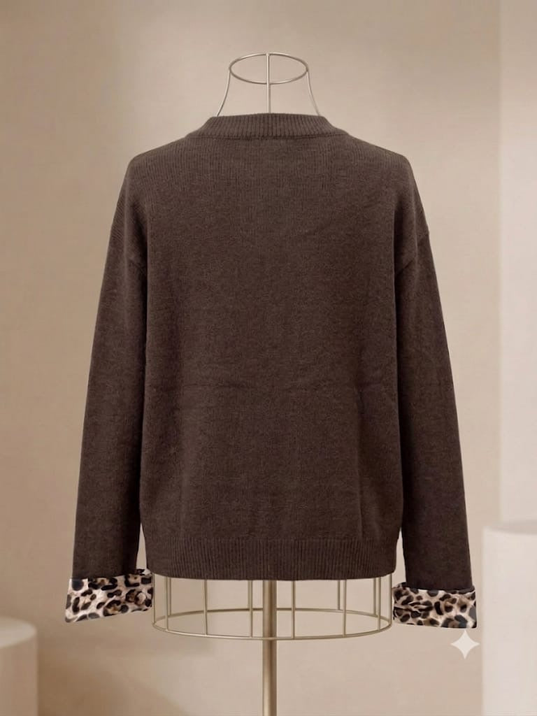 Gilet douillet Love léopard choco