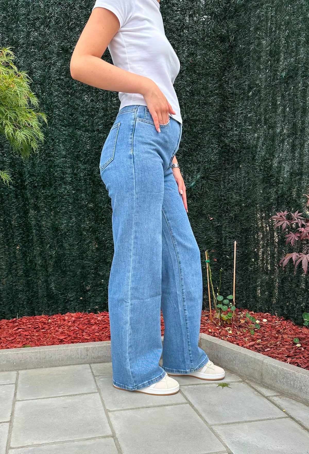 Jean Wide Leg taille haute denim