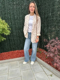 Veste de costume beige over size à pois